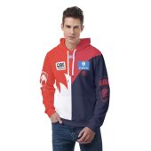 Afl 2 Teams Melbourne Demons Sydney Swans Custom Name Number 2025 Half Guernsey Pullover Hoodie Front.jpg - demo10