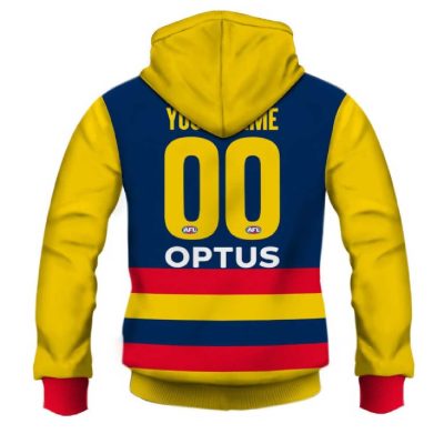 AFL Adelaide Crows Custom Name Number 2020 Home Guernsey Pullover Hoodie
