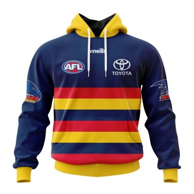 AFL Adelaide Crows Custom Name Number 2023 Home Guernsey Pullover Hoodie