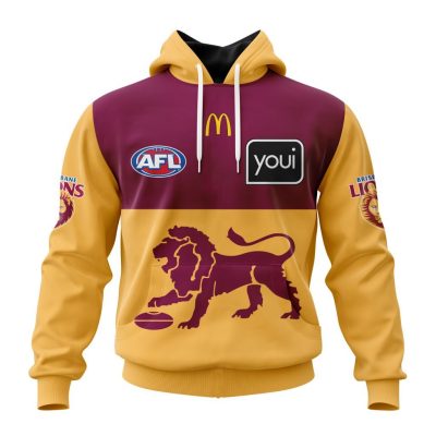 AFL Brisbane Lions Custom Name Number 2023 Clash Guernsey Pullover Hoodie