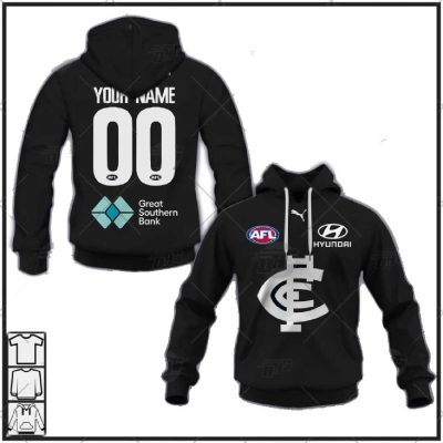 AFL Carlton Blues Custom Name Number 2022 Home Guernsey Pullover Hoodie