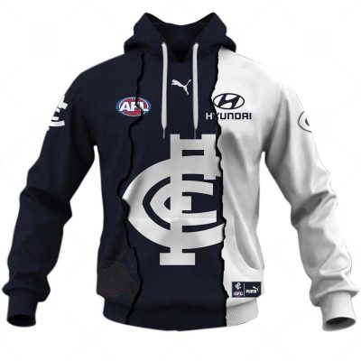 AFL Carlton Blues Custom Name Number 2023 Mix Guernsey Pullover Hoodie