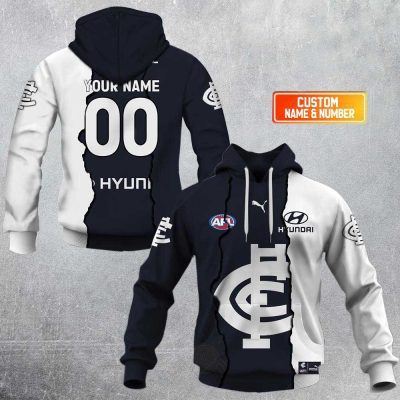 AFL Carlton Blues Custom Name Number 2023 Mix Guernsey Pullover Hoodie