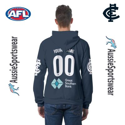 AFL Carlton Blues Custom Name Number 2024 Home Guernsey Pullover Hoodie