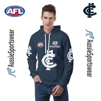 AFL Carlton Blues Custom Name Number 2024 Home Guernsey Pullover Hoodie