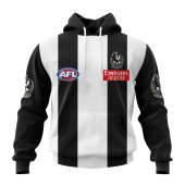 Afl Collingwood Magpies Custom Name Number 2023 Home Guernsey Pullover Hoodie Front.jpg - demo10