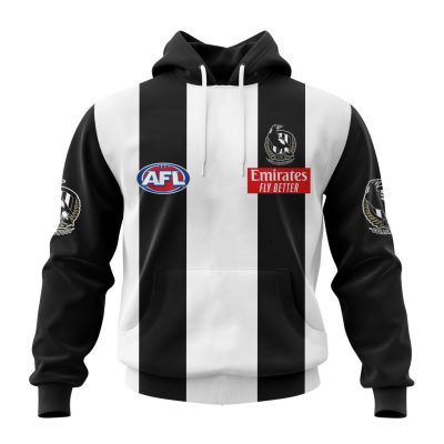 AFL Collingwood Magpies Custom Name Number 2023 Home Guernsey Pullover Hoodie