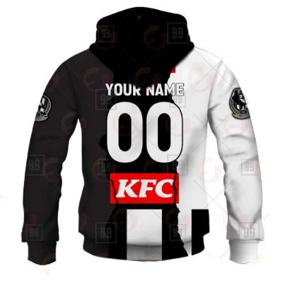 AFL Collingwood Magpies Custom Name Number 2023 Mix Guernsey Pullover Hoodie