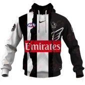 Afl Collingwood Magpies Custom Name Number 2023 Mix Guernsey Pullover Hoodie Front.jpg - demo10