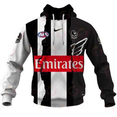 AFL Collingwood Magpies Custom Name Number 2023 Mix Guernsey Pullover Hoodie