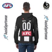 Afl Collingwood Magpies Custom Name Number 2024 Home Guernsey Pullover Hoodie Back.jpg - demo10