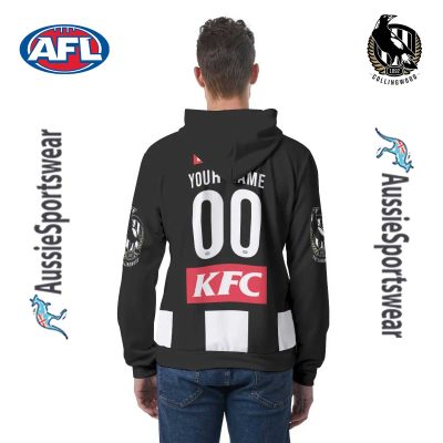 AFL Collingwood Magpies Custom Name Number 2024 Home Guernsey Pullover Hoodie