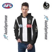 Afl Collingwood Magpies Custom Name Number 2024 Home Guernsey Pullover Hoodie Front.jpg - demo10