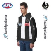 Afl Collingwood Magpies Custom Name Number 2024 Home Guernsey Pullover Hoodie Left Side.jpg - demo10