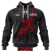 Afl Essendon Bombers Custom Name Number 2023 Indigenous Guernsey Pullover Hoodie Front.jpg - demo10