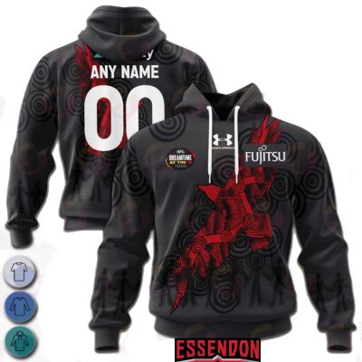 AFL Essendon Bombers Custom Name Number 2023 Indigenous Guernsey Pullover Hoodie