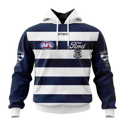 AFL Geelong Cats Custom Name Number 2023 Home Guernsey Pullover Hoodie