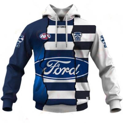 AFL Geelong Cats Custom Name Number 2023 Mix Guernsey Pullover Hoodie