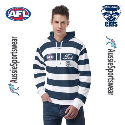 AFL Geelong Cats Custom Name Number 2024 Home Guernsey Pullover Hoodie