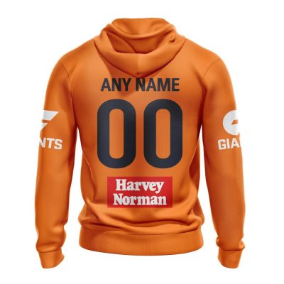 AFL Greater Western Sydney Giants Custom Name Number 2023 Home Guernsey Pullover Hoodie