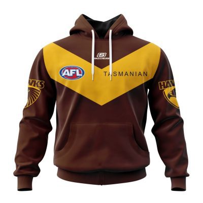 ?AFL Hawthorn Hawks Custom Name Number 2023 Clash Guernsey Pullover Hoodie