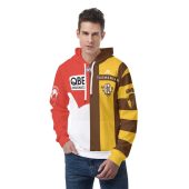 Afl Hawthorn Hawks Sydney Swans Custom Name Number Half Guernsey 2025 Pullover Hoodie Front.jpg - demo10