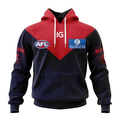 AFL Melbourne Demons Custom Name Number 2023 Home Guernsey Pullover Hoodie