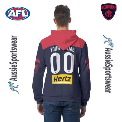 AFL Melbourne Demons Custom Name Number 2024 Home Guernsey Pullover Hoodie