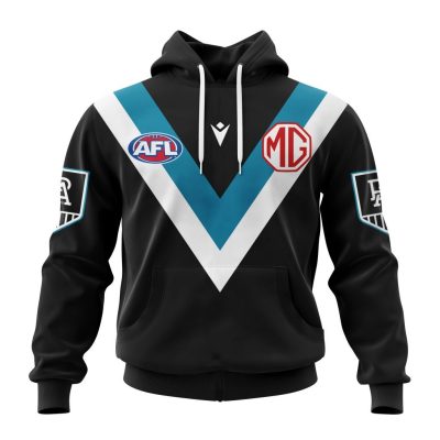 AFL Port Adelaide Custom Name Number 2023 Home Guernsey Pullover Hoodie