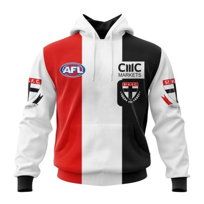 AFL St Kilda Saints Custom Name Number 2023 Home Guernsey Pullover Hoodie