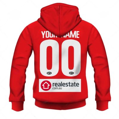 AFL Sydney Swans Custom Name Number 2022 Home Guernsey Pullover Hoodie