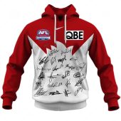 Afl Sydney Swans Custom Name Number 2022 Team Signatures Guernsey Pullover Hoodie Front.jpg - demo10