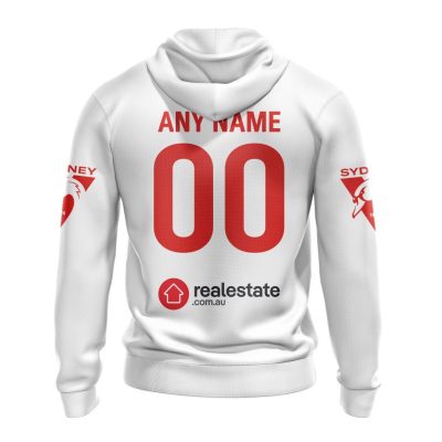 AFL Sydney Swans Custom Name Number 2023 Heritage Guernsey Pullover Hoodie