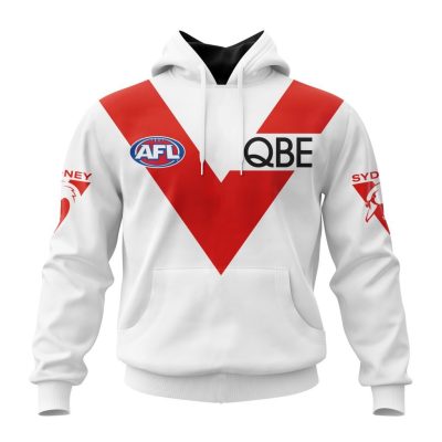 AFL Sydney Swans Custom Name Number 2023 Heritage Guernsey Pullover Hoodie