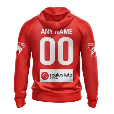AFL Sydney Swans Custom Name Number 2023 Home Guernsey Pullover Hoodie