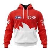 AFL Sydney Swans Custom Name Number 2023 Home Guernsey Pullover Hoodie