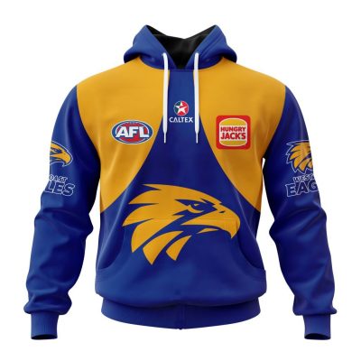 AFL West Coast Eagles Custom Name Number 2023 Home Guernsey Pullover Hoodie
