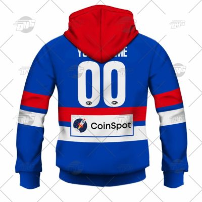 AFL Western Bulldogs Custom Name Number 2022 Home Guernsey Pullover Hoodie