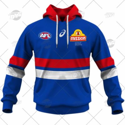 AFL Western Bulldogs Custom Name Number 2022 Home Guernsey Pullover Hoodie