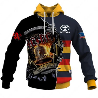 AFL Adelaide Crows AC/DC Mix Custom Name Number 2023 Home Guernsey Pullover Hoodie