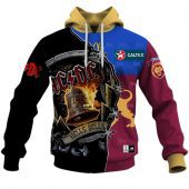 AFL Brisbane Lions AC/DC Mix Custom Name Number 2023 Home Guernsey Pullover Hoodie