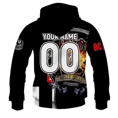 AFL Collingwood Magpies AC/DC Mix Custom Name Number 2023 Home Guernsey Pullover Hoodie