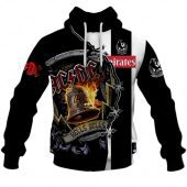 Afl Collingwood Magpies Acdc Mix Custom Name Number 2023 Home Guernsey Pullover Hoodie Front.jpg - demo10