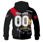 Afl Essendon Bombers Acdc Mix Custom Name Number 2023 Home Guernsey Pullover Hoodie Back.jpg - demo10