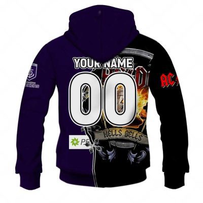 AFL Fremantle Dockers AC/DC Mix Custom Name Number 2023 Home Guernsey Pullover Hoodie
