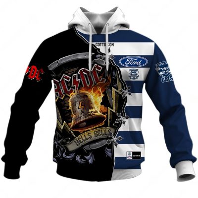 AFL Geelong Cats AC/DC Mix Custom Name Number 2023 Home Guernsey Pullover Hoodie