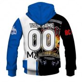 Afl North Melbourne Kangaroos Acdc Mix Custom Name Number 2023 Home Guernsey Pullover Hoodie Back.jpg - demo10