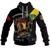 Afl Richmond Tigers Acdc Mix Custom Name Number 2023 Home Guernsey Pullover Hoodie Front.jpg - demo10