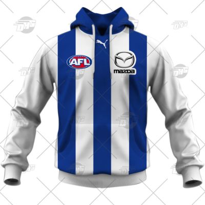 AFL North Melbourne Kangaroos Custom Name Number 2022 Home Guernsey Pullover Hoodie
