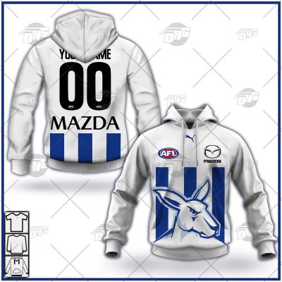 AFL North Melbourne Kangaroos Custom Name Number 2022 Clash Guernsey Pullover Hoodie